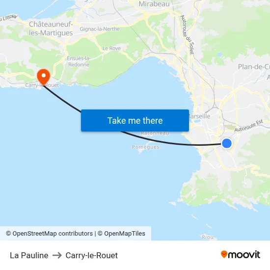 La Pauline to Carry-le-Rouet map