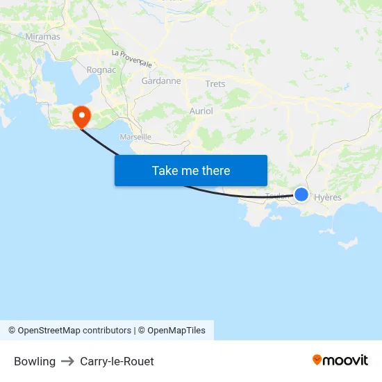 Bowling to Carry-le-Rouet map