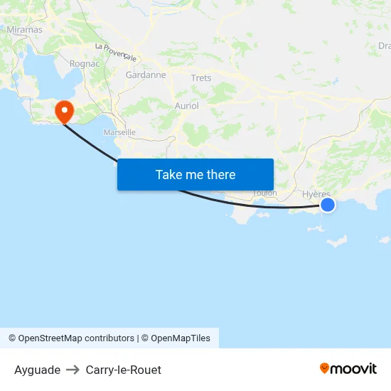Ayguade to Carry-le-Rouet map