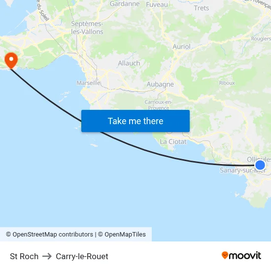 St Roch to Carry-le-Rouet map