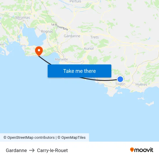 Gardanne to Carry-le-Rouet map