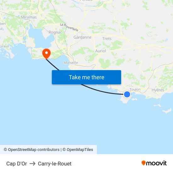 Cap D'Or to Carry-le-Rouet map