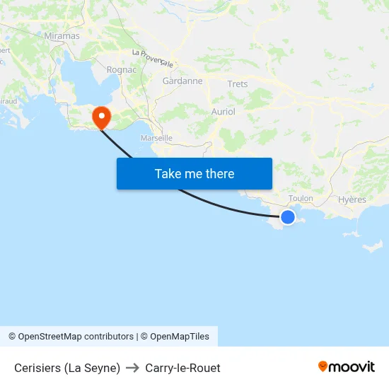 Cerisiers (La Seyne) to Carry-le-Rouet map