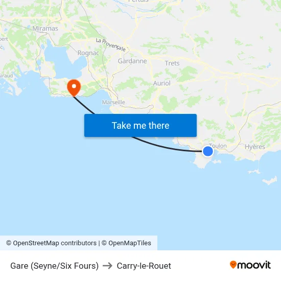 Gare (Seyne/Six Fours) to Carry-le-Rouet map