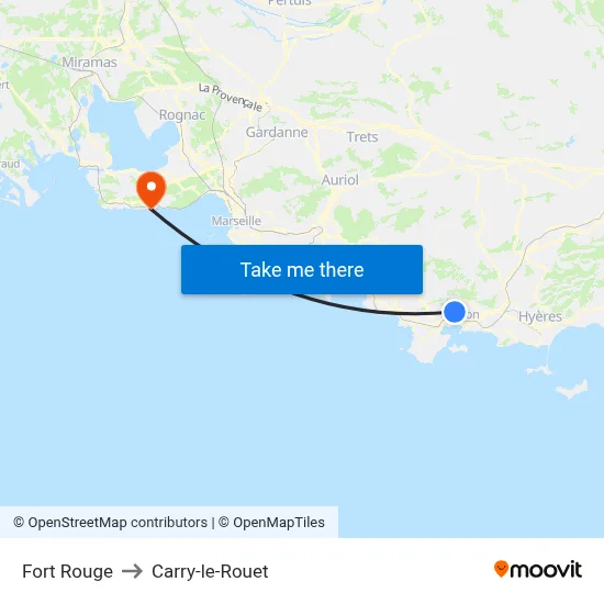 Fort Rouge to Carry-le-Rouet map