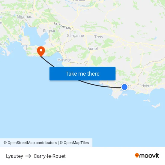 Lyautey to Carry-le-Rouet map