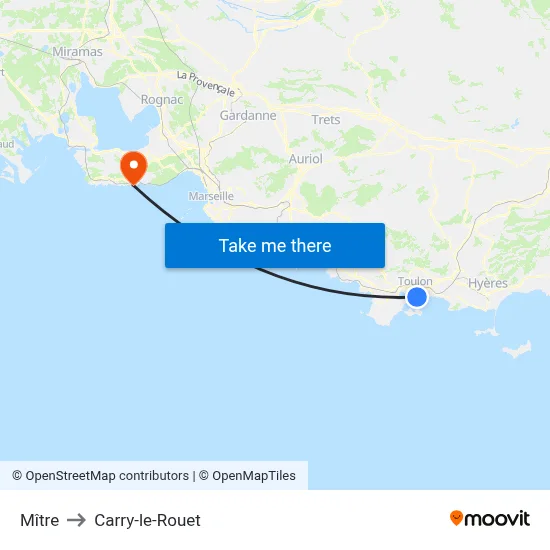 Mître to Carry-le-Rouet map