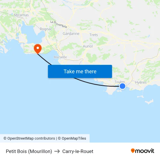 Petit Bois (Mourillon) to Carry-le-Rouet map