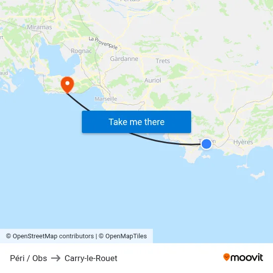 Péri / Obs to Carry-le-Rouet map