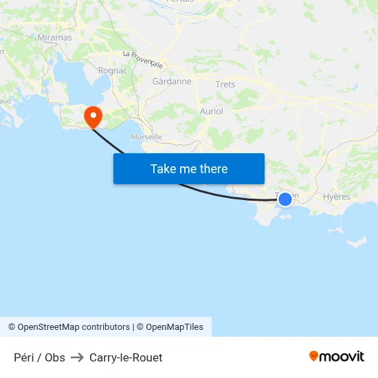 Péri / Obs to Carry-le-Rouet map