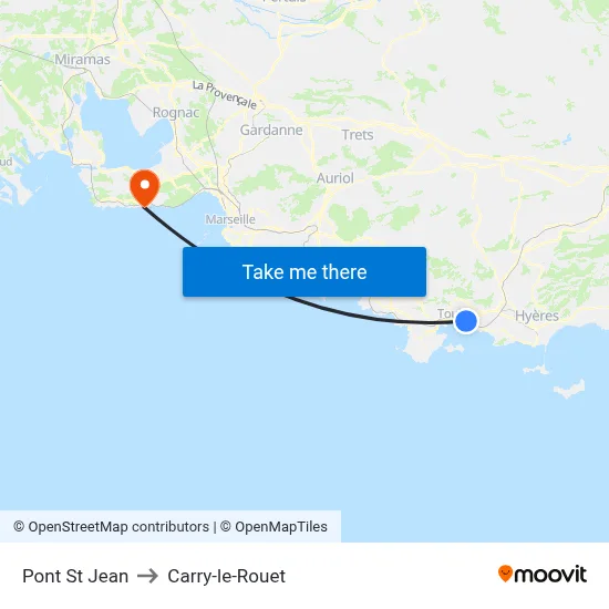 Pont St Jean to Carry-le-Rouet map