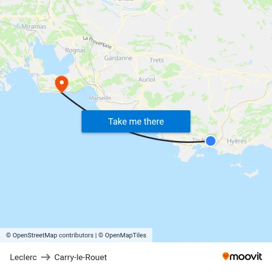 Leclerc to Carry-le-Rouet map