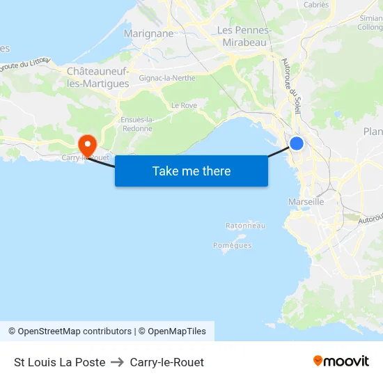 St Louis La Poste to Carry-le-Rouet map