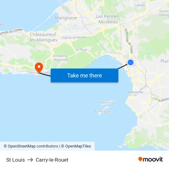 St Louis to Carry-le-Rouet map