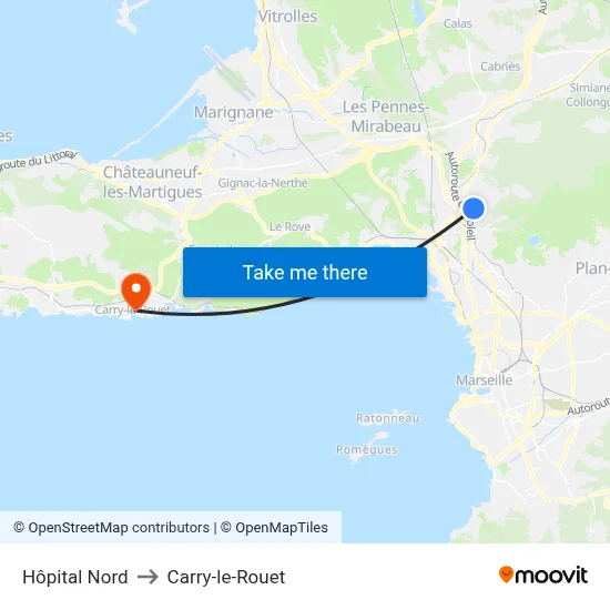 Hôpital Nord to Carry-le-Rouet map