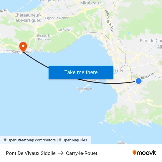 Pont De Vivaux Sidolle to Carry-le-Rouet map