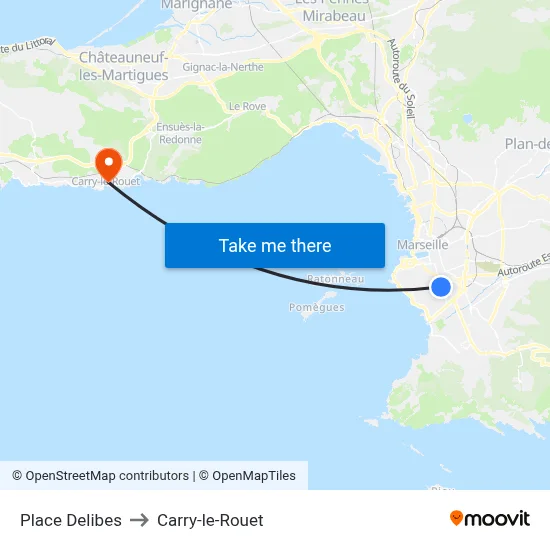 Place Delibes to Carry-le-Rouet map