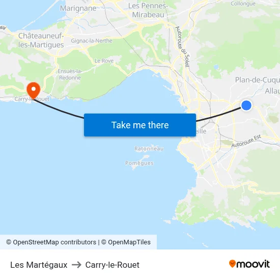 Les Martégaux to Carry-le-Rouet map