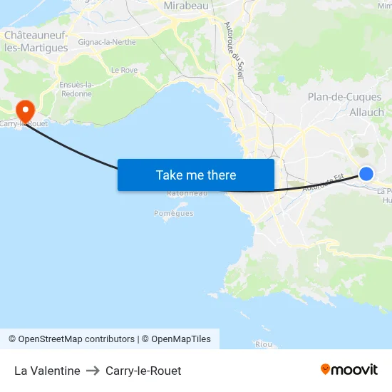 La Valentine to Carry-le-Rouet map