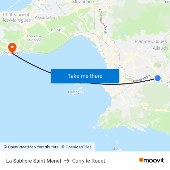 La Sablière Saint-Menet to Carry-le-Rouet map