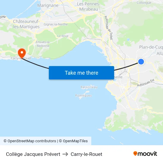Collège Jacques Prévert to Carry-le-Rouet map