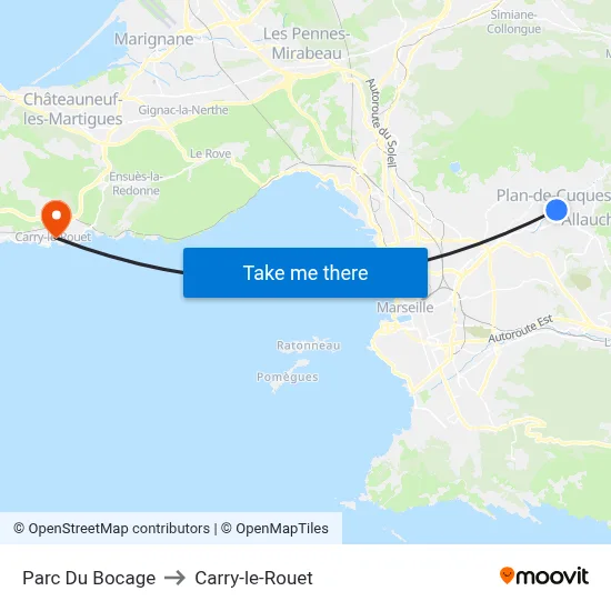 Parc Du Bocage to Carry-le-Rouet map