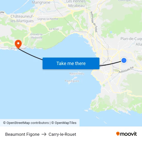 Beaumont Figone to Carry-le-Rouet map