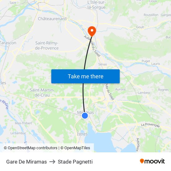 Gare De Miramas to Stade Pagnetti map