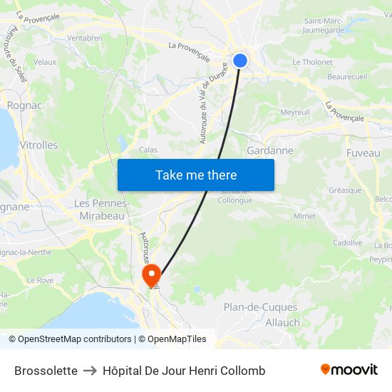 Brossolette to Hôpital De Jour Henri Collomb map