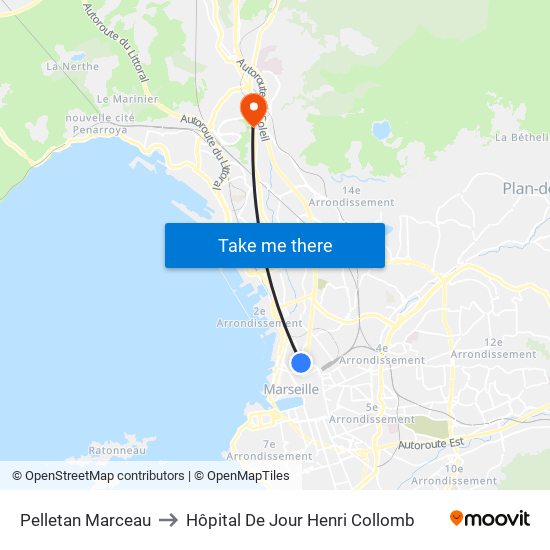 Pelletan Marceau to Hôpital De Jour Henri Collomb map