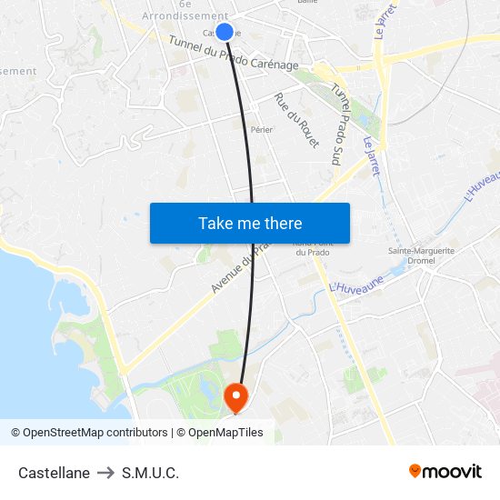 Castellane to S.M.U.C. map