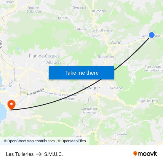 Les Tuileries to S.M.U.C. map