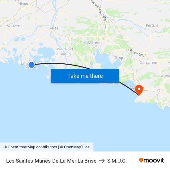 Les Saintes-Maries-De-La-Mer La Brise to S.M.U.C. map