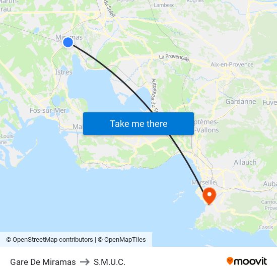 Gare De Miramas to S.M.U.C. map