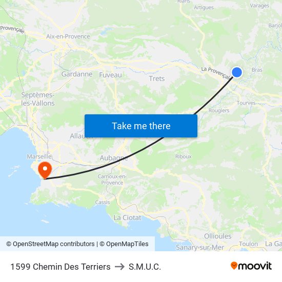 1599 Chemin Des Terriers to S.M.U.C. map