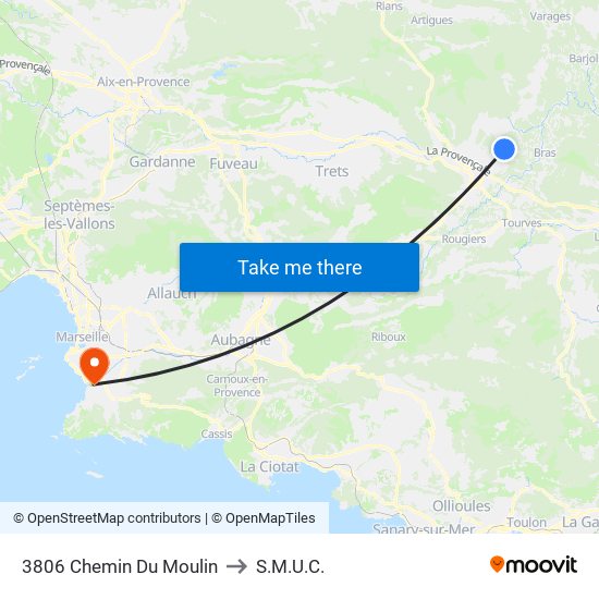 3806 Chemin Du Moulin to S.M.U.C. map