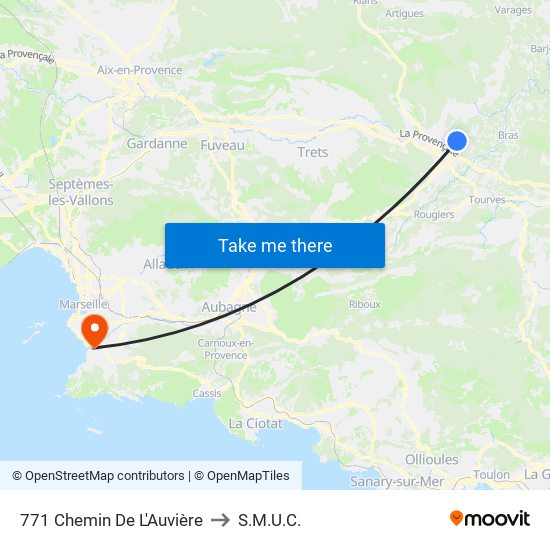 771 Chemin De L'Auvière to S.M.U.C. map