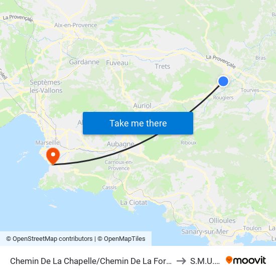 Chemin De La Chapelle/Chemin De La Forêt to S.M.U.C. map