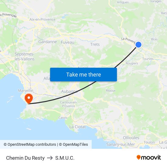 Chemin Du Resty to S.M.U.C. map