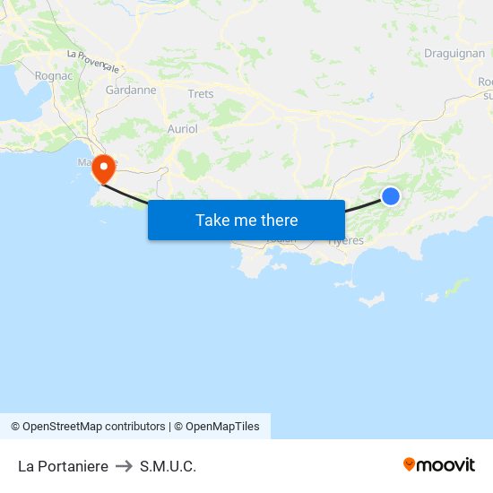 La Portaniere to S.M.U.C. map