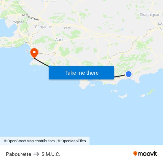 Pabourette to S.M.U.C. map