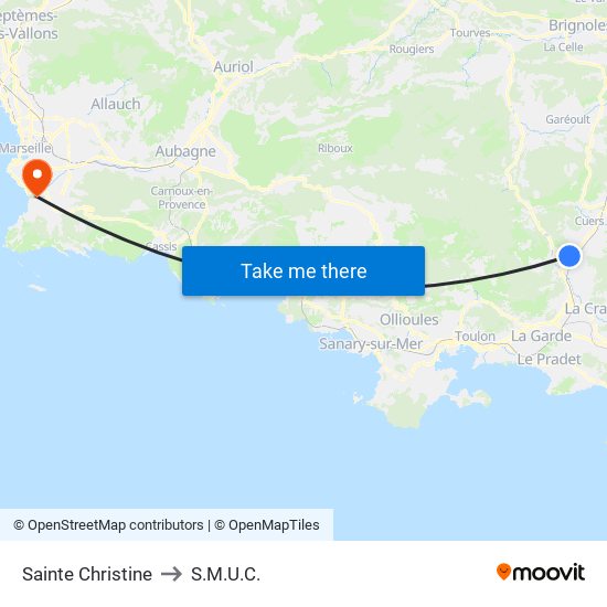 Sainte Christine to S.M.U.C. map