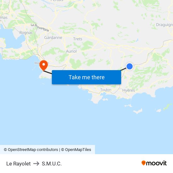 Le Rayolet to S.M.U.C. map