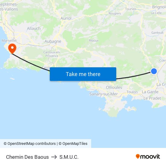 Chemin Des Baous to S.M.U.C. map