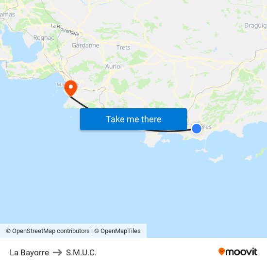 La Bayorre to S.M.U.C. map