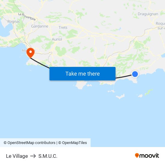 Le Village to S.M.U.C. map