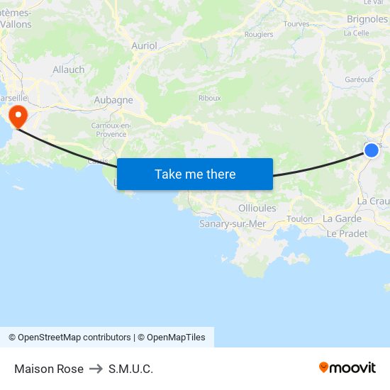 Maison Rose to S.M.U.C. map