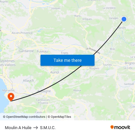 Moulin A Huile to S.M.U.C. map