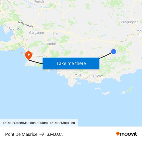 Pont De Maurice to S.M.U.C. map