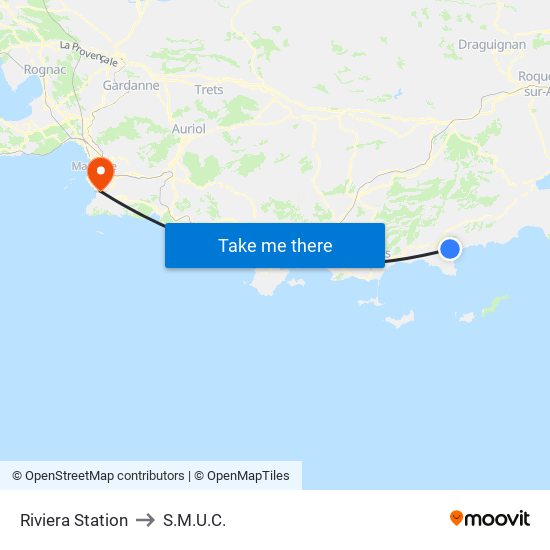Riviera Station to S.M.U.C. map